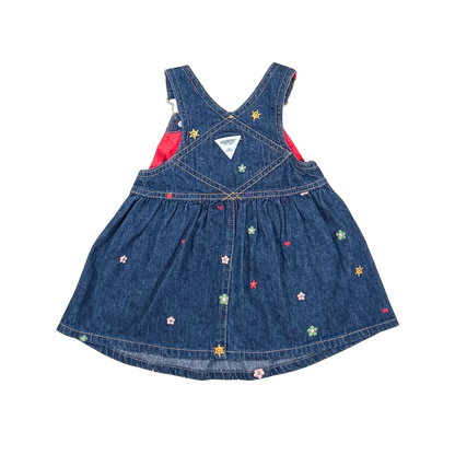 Vintage OshKosh Embroidered Denim Dress – 12M
