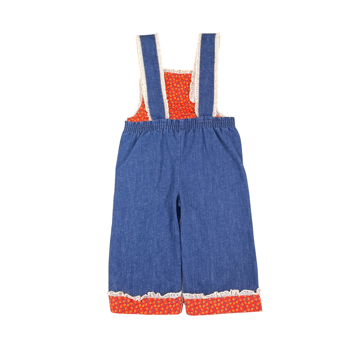 Vintage “My Own Jeans” Floral Denim Overalls - 12-18M