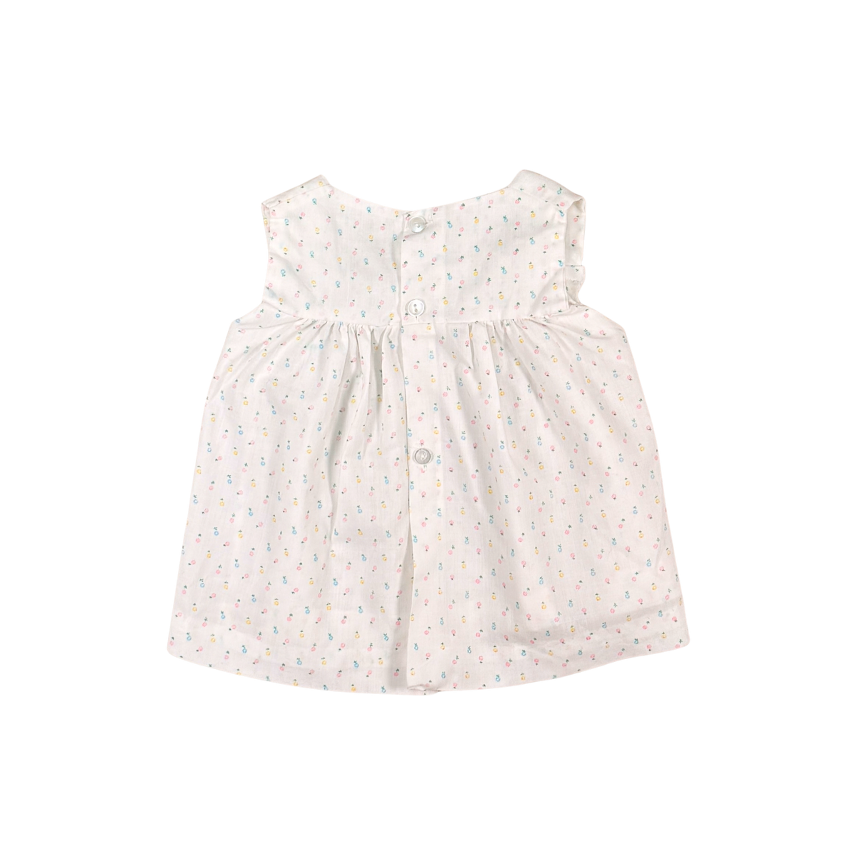Vintage Smocked Floral Baby Top – 3–6M