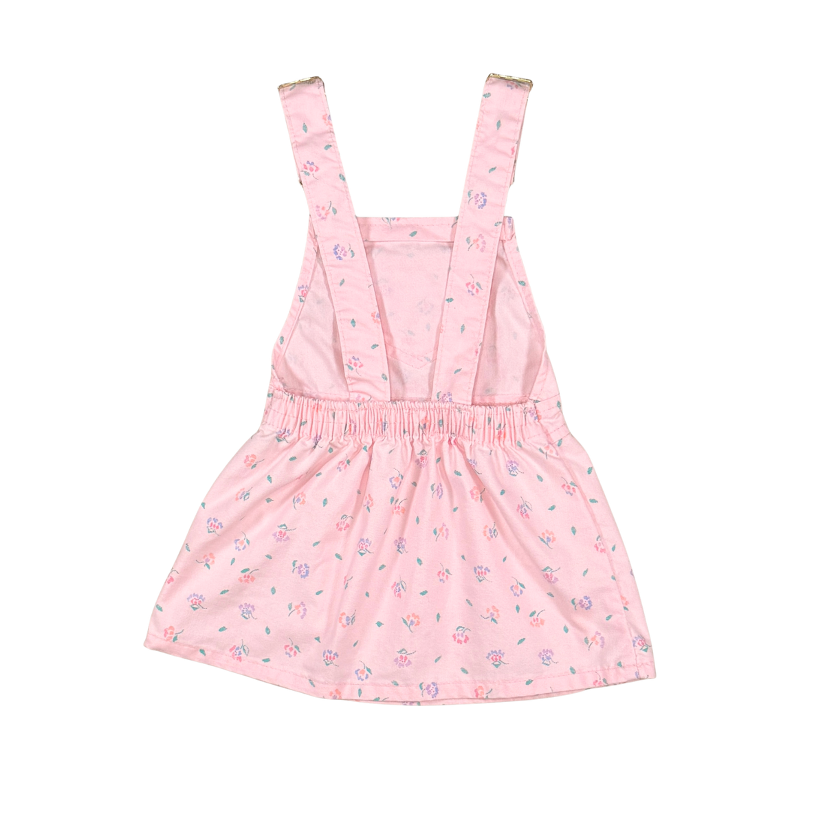 Vintage OshKosh Pink Floral Pinafore Dress | 18M