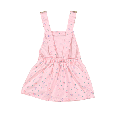 Vintage OshKosh Pink Floral Pinafore Dress | 18M
