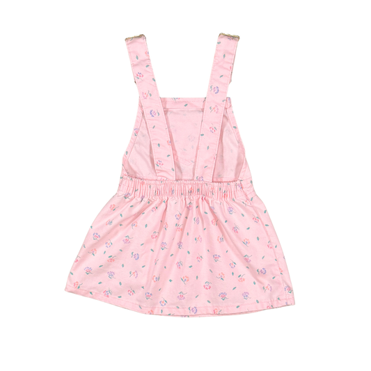 Vintage OshKosh Pink Floral Pinafore Dress | 18M