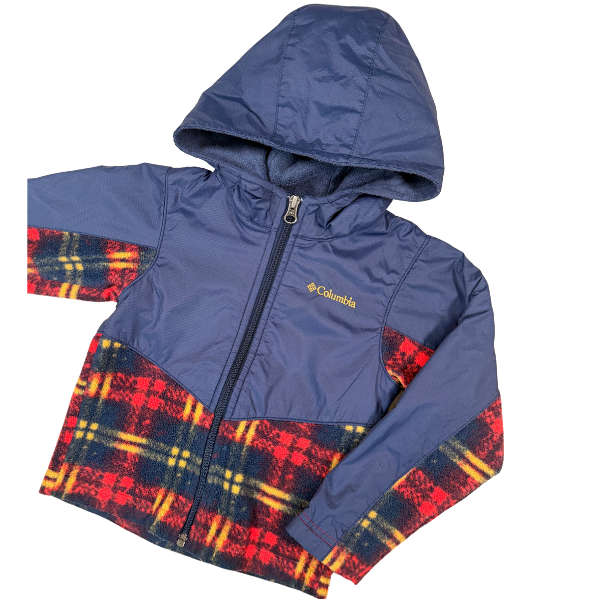 Vintage Columbia Plaid Fleece Jacket – 4Y