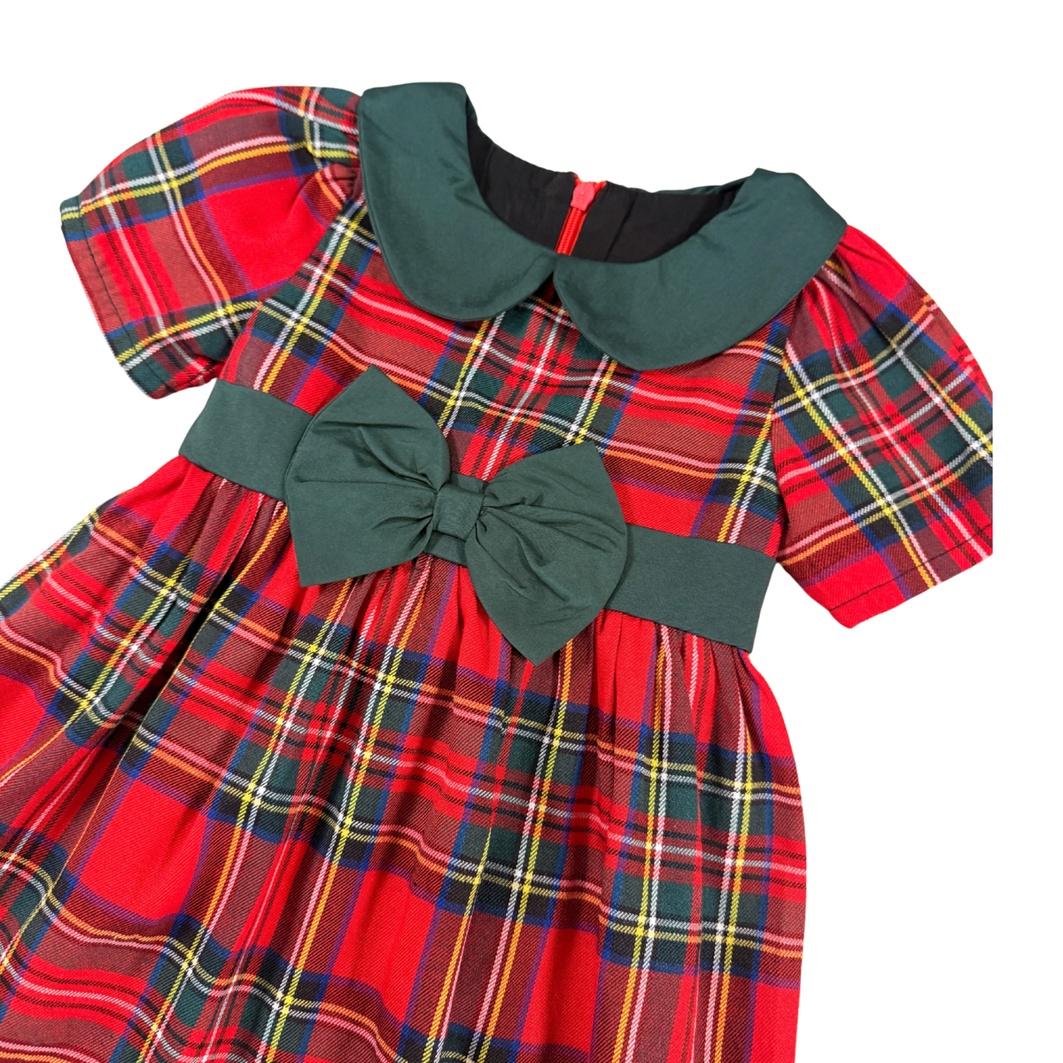Vintage Tartan Bow Dress – 18–24M