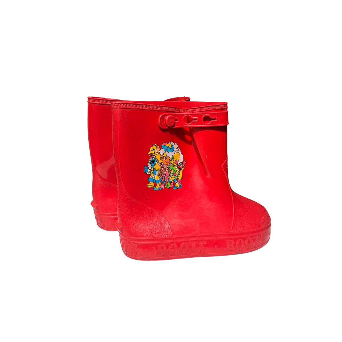 Vintage Sesame Street Red Rain Boots – 3–4Y