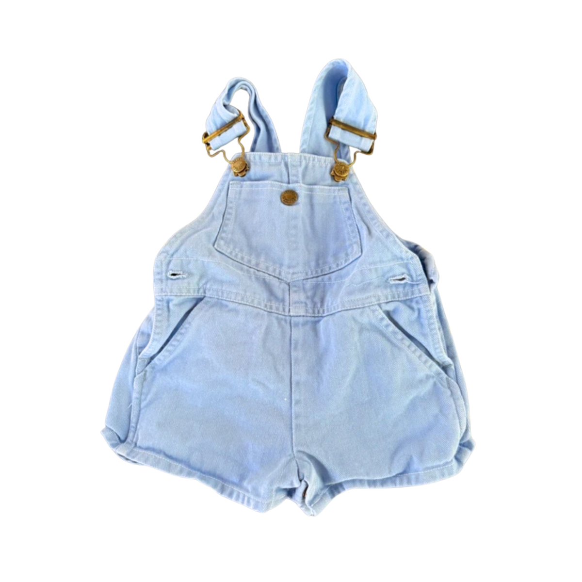 Vintage Hush Puppies Blue Short Overalls – 0–6M