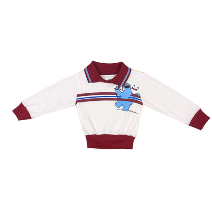 Vintage 80s Sesame Street Cookie Monster Polo Longsleeve | 1T