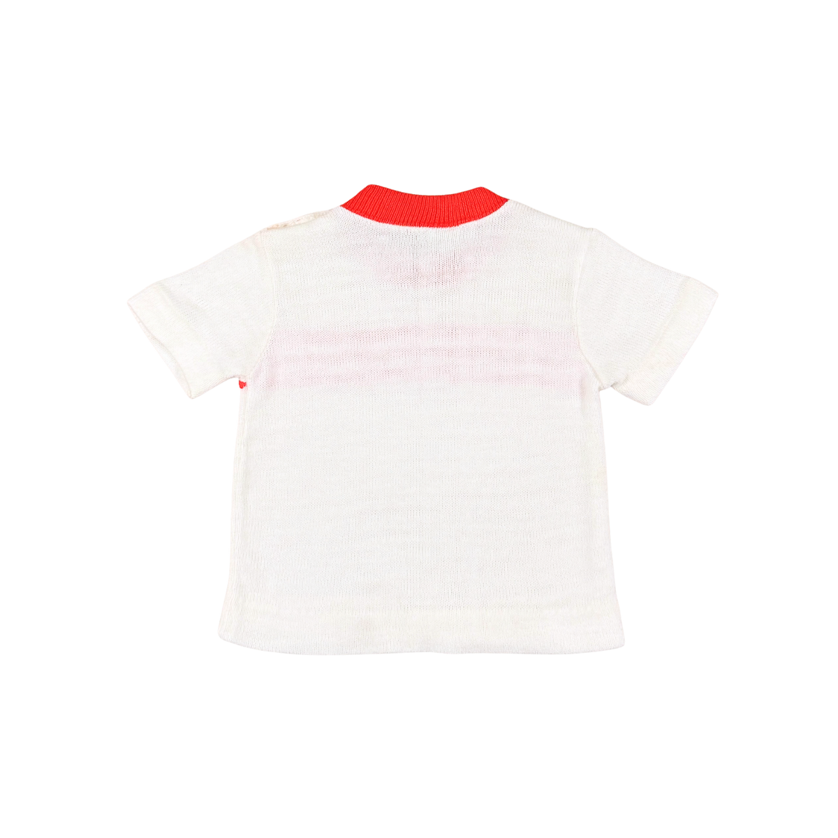 Vintage Red & White Knit Baby T-Shirt – 12–18M
