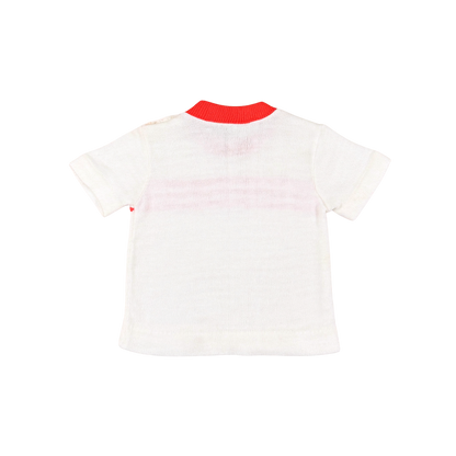 Vintage Red & White Knit Baby T-Shirt – 12–18M