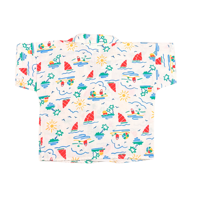Vintage WinSprinT Beach Print Button-Up Shirt – 18M