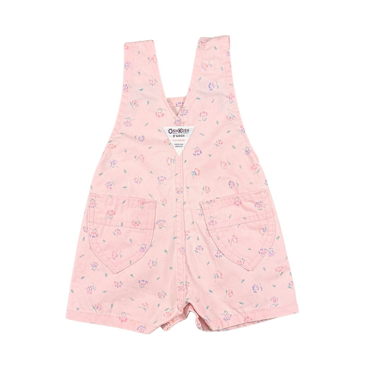 Vintage 90s OshKosh Floral Overalls – 3–6M