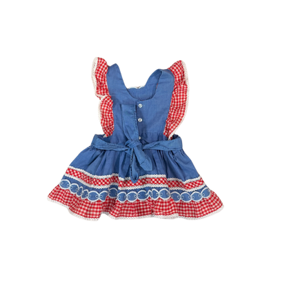 Vintage Gingham Baby Dress – 3–6M