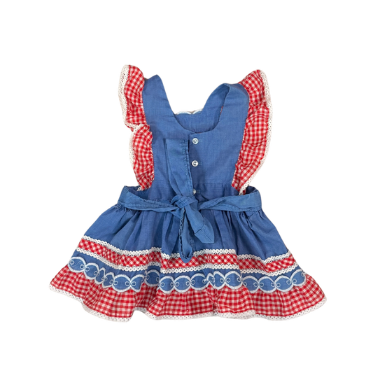 Vintage Gingham Baby Dress – 3–6M