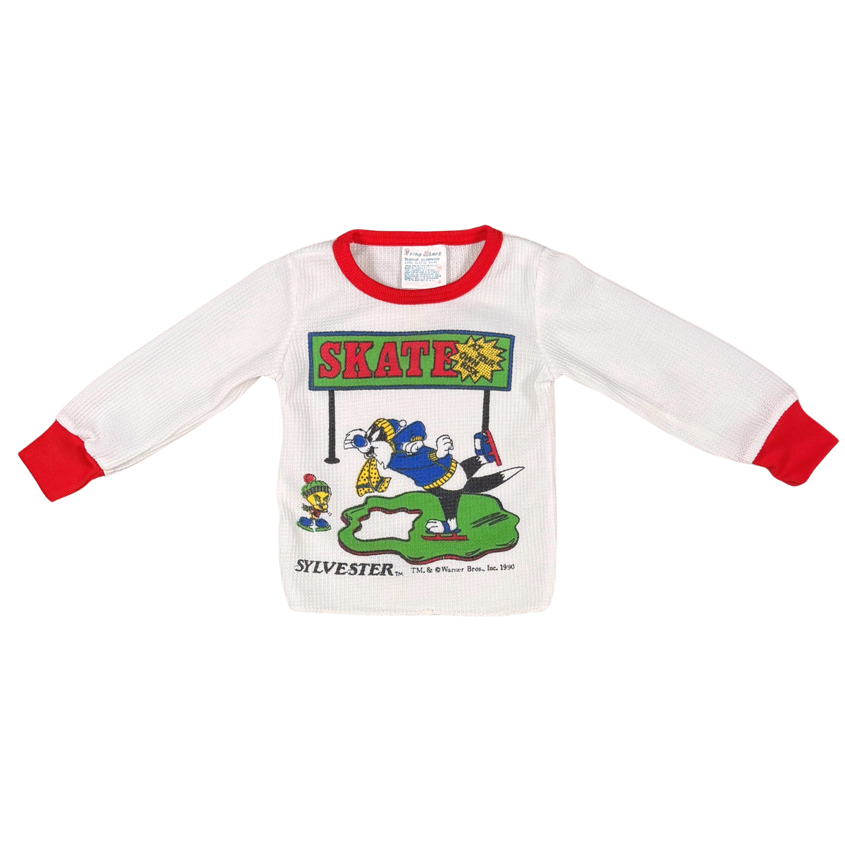 Vintage 1990 Looney Tunes Sylvester Skate Long Sleeve Tee | 18M