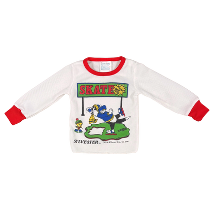Vintage 1990 Looney Tunes Sylvester Skate Long Sleeve Tee | 18M