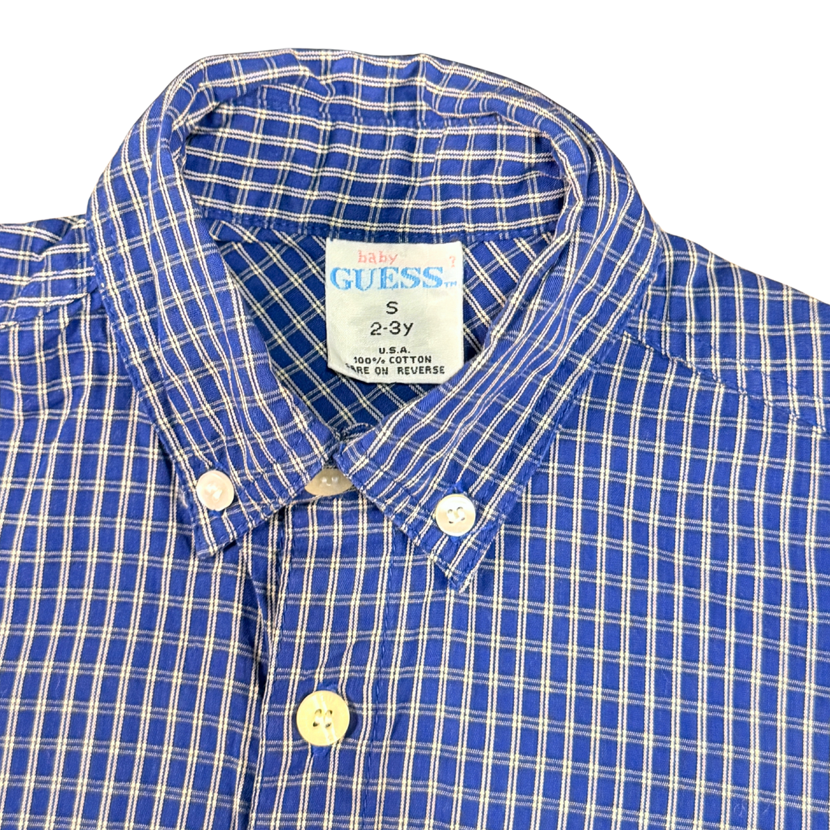 Vintage 90s Baby Guess Plaid Shirt – 2–3Y