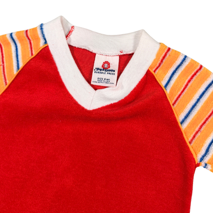 Vintage Togs & Joys Striped Sleeve Baby Shirt – 6M