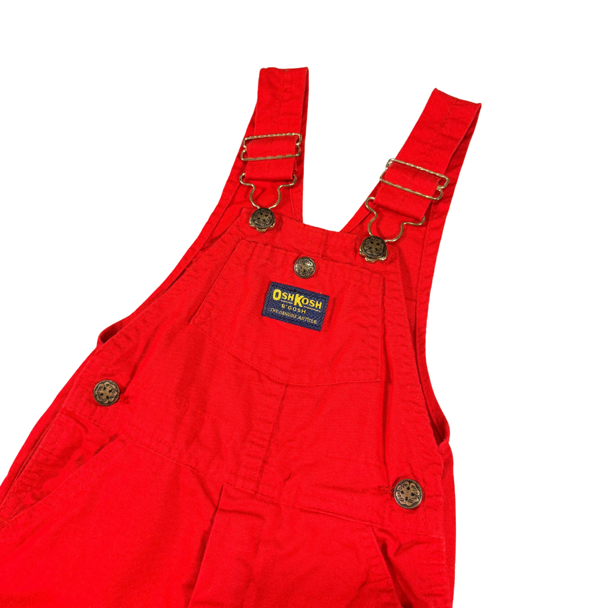 Vintage OshKosh Red Short Overalls – 2T