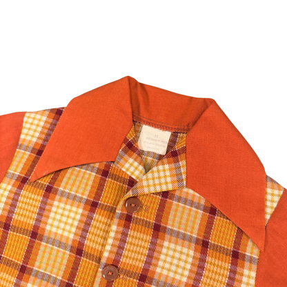 Vintage 70s Orange Plaid Shirt – 3T