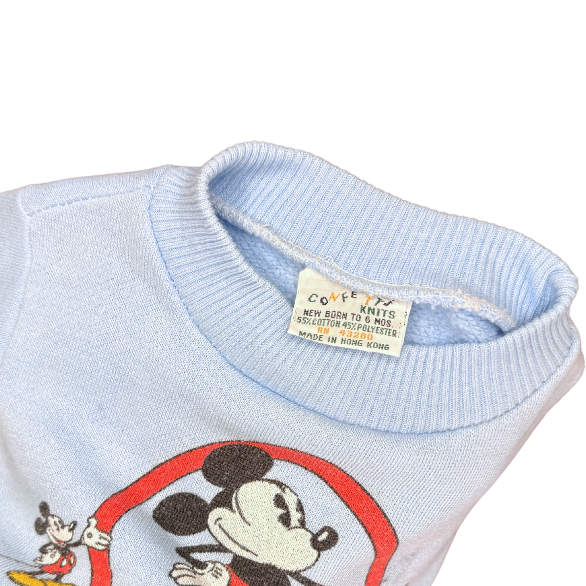 Vintage Mickey Mouse Blue Sweatshirt – 0–6M