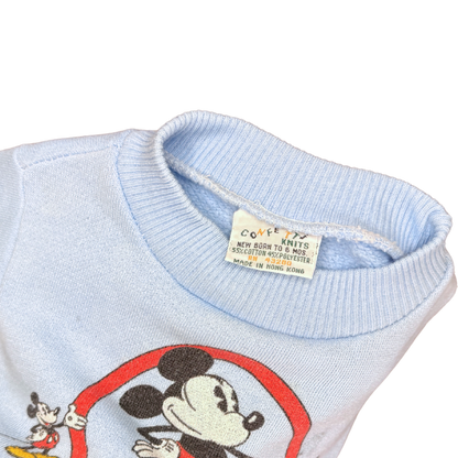Vintage Mickey Mouse Blue Sweatshirt – 0–6M