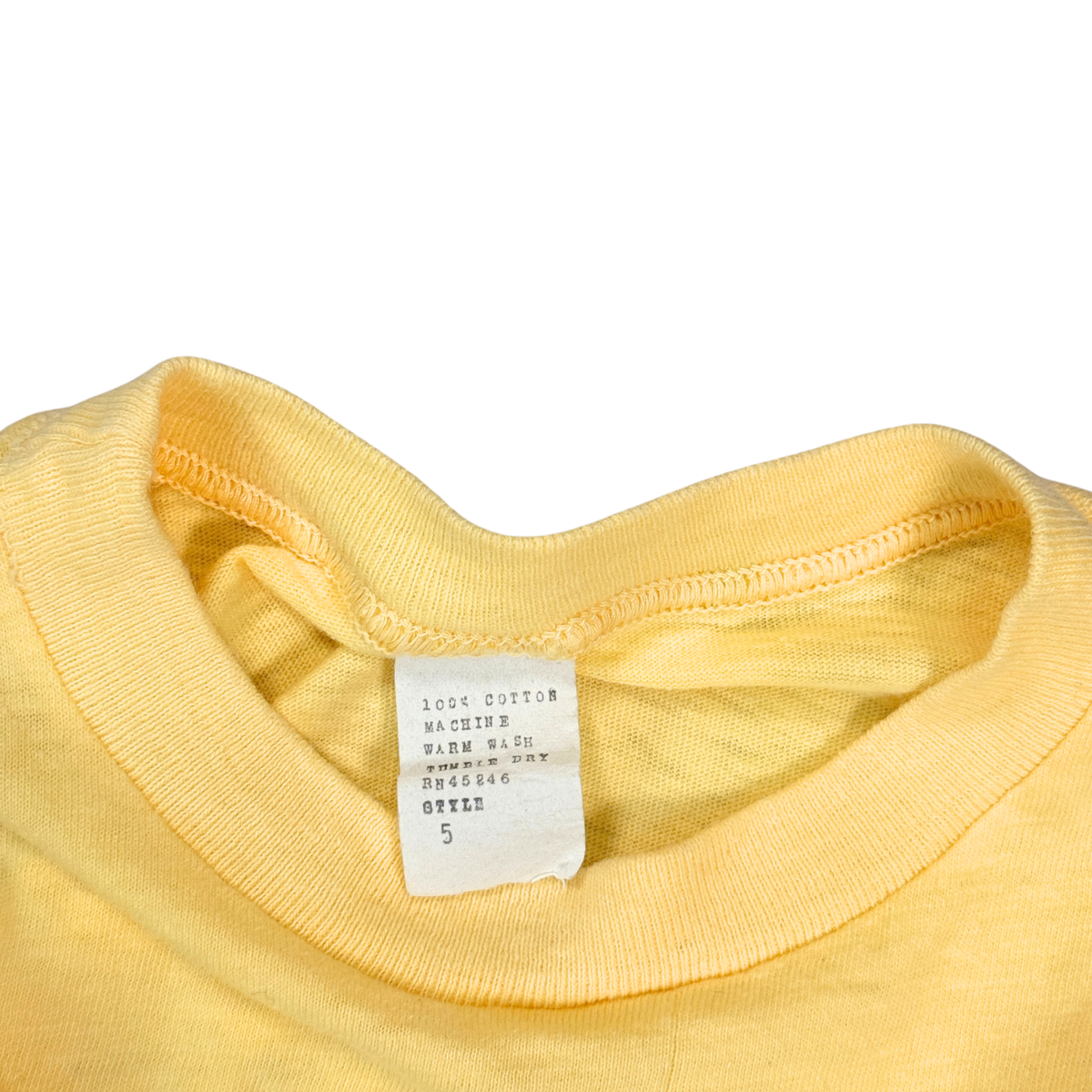 Vintage 1970s Single Stitch Yellow T-Shirt – Size 5