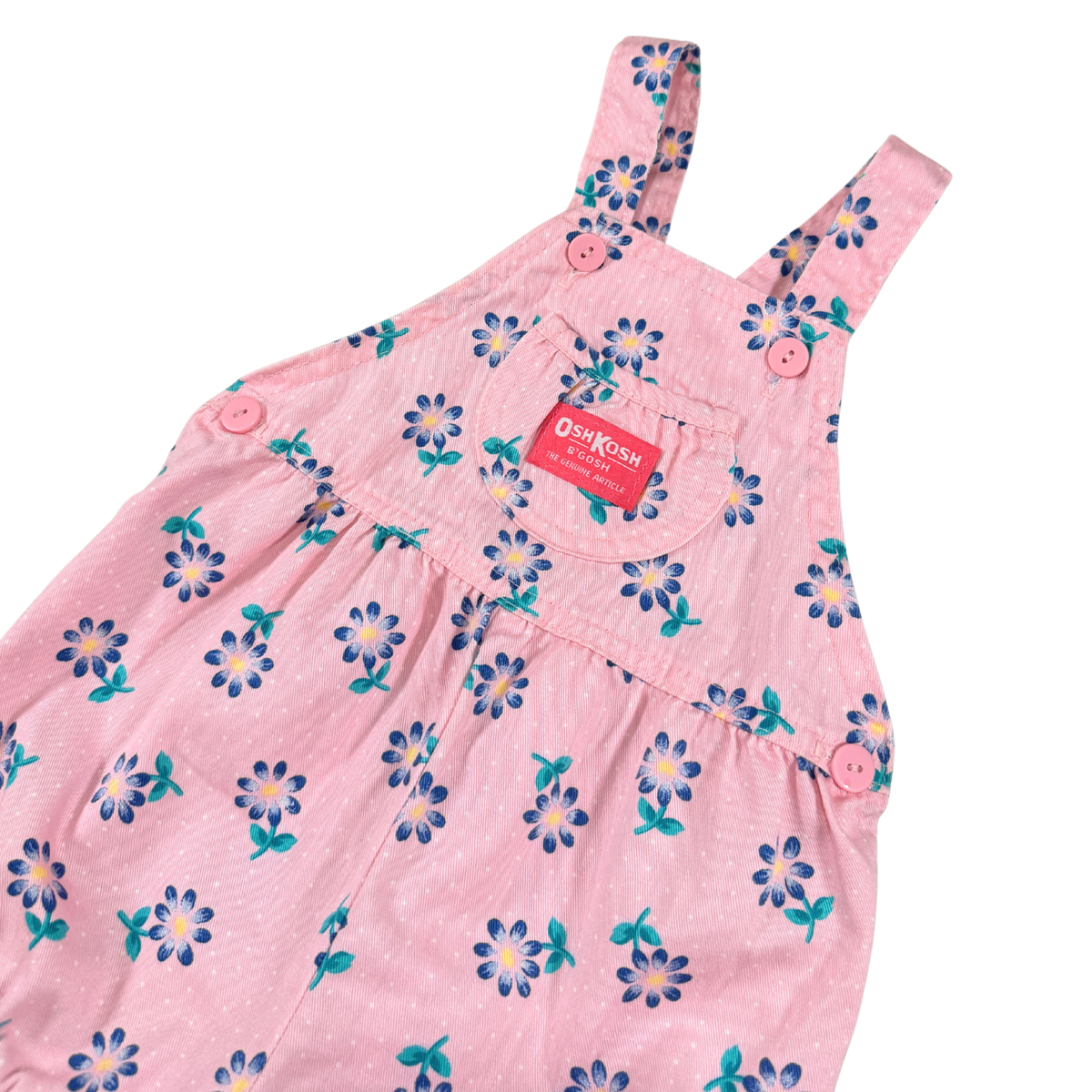 Vintage OshKosh B’Gosh Pink Floral Shortalls – 24M
