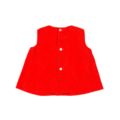 Vintage Joyeux Happy Kids Red Velvet Baby Dress – 12M