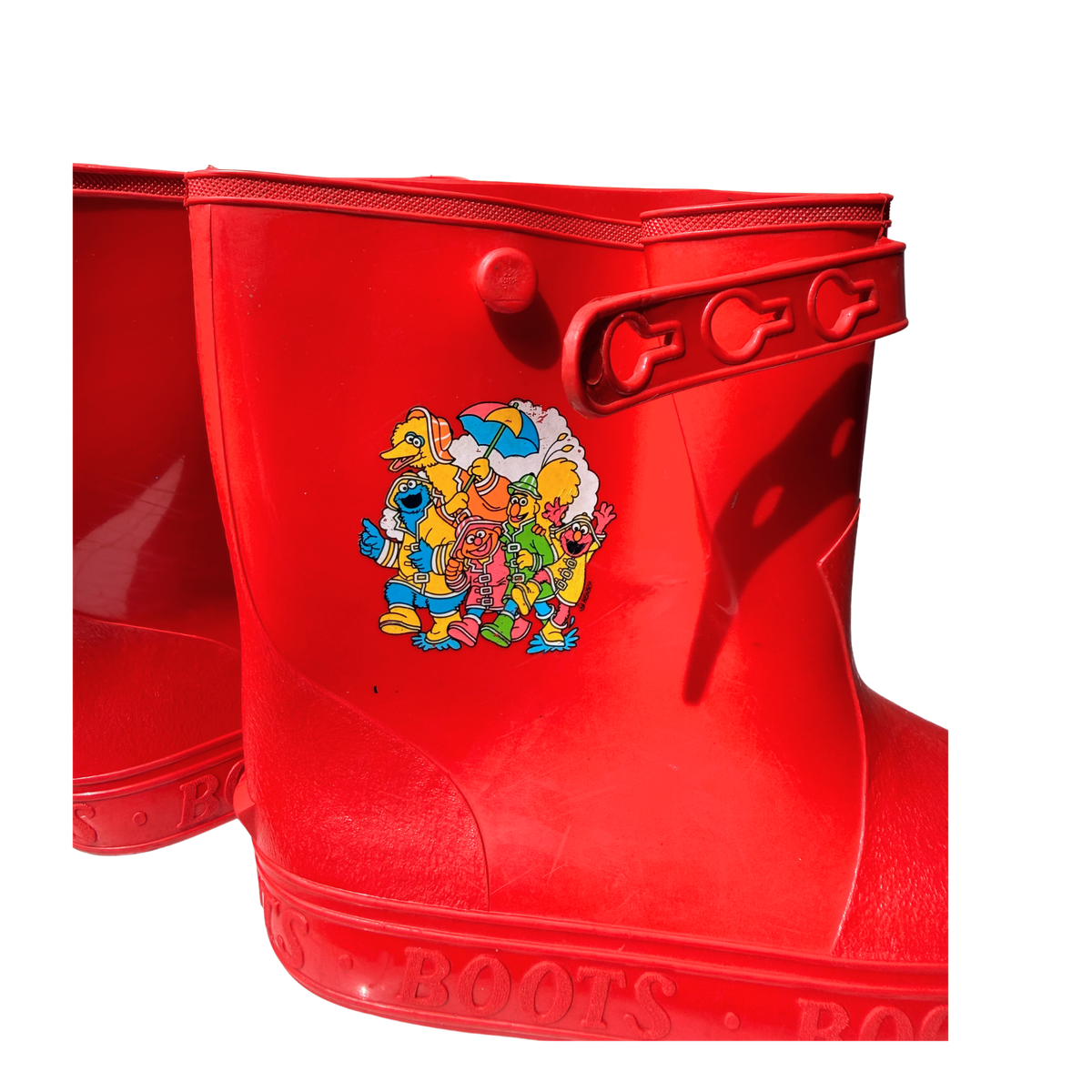 Vintage Sesame Street Red Rain Boots – 3–4Y