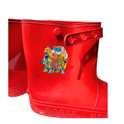 Vintage Sesame Street Red Rain Boots – 3–4Y