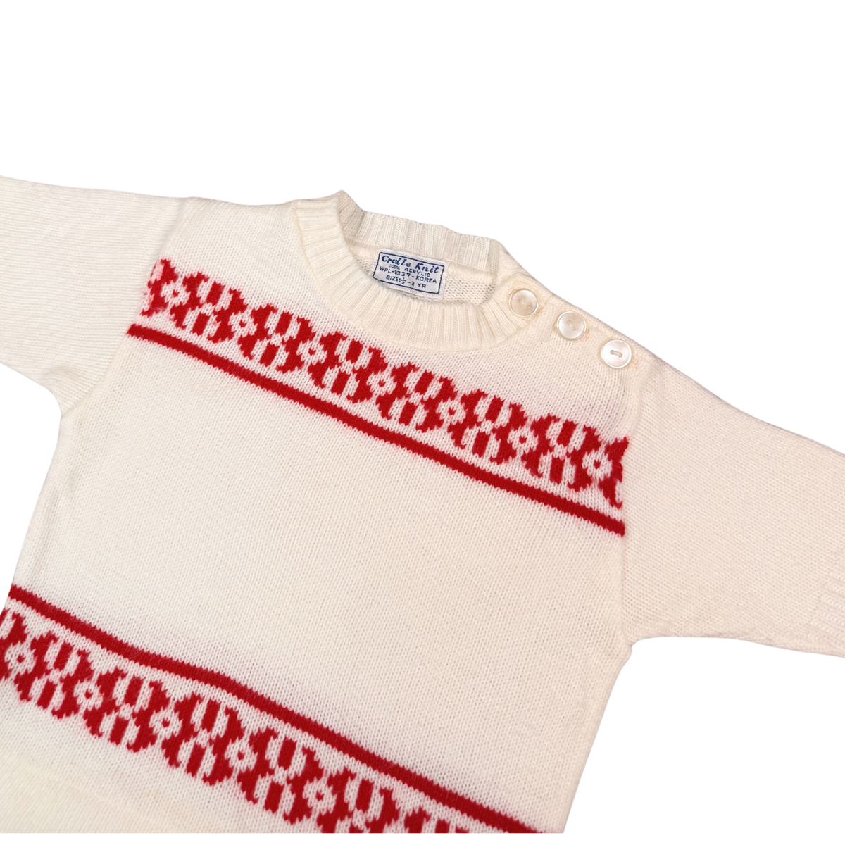 Vintage 1970s Crest-Le Knit Baby Sweater – 1–2Y