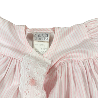 Vintage Pink Striped Dress – 18M