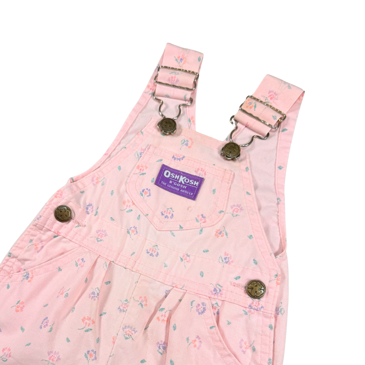 Vintage 90s OshKosh Floral Overalls – 3–6M