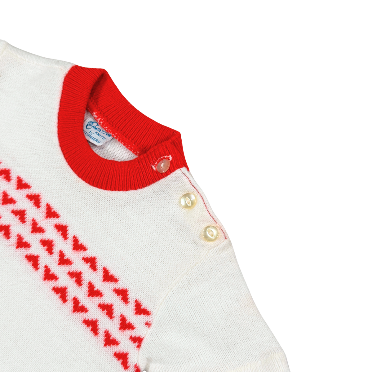 Vintage Red & White Knit Baby T-Shirt – 12–18M
