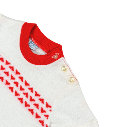 Vintage Red & White Knit Baby T-Shirt – 12–18M