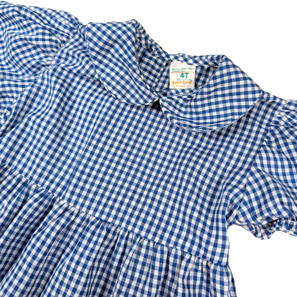 Vintage Toddletime Gingham Puff Sleeve Dress – 4T