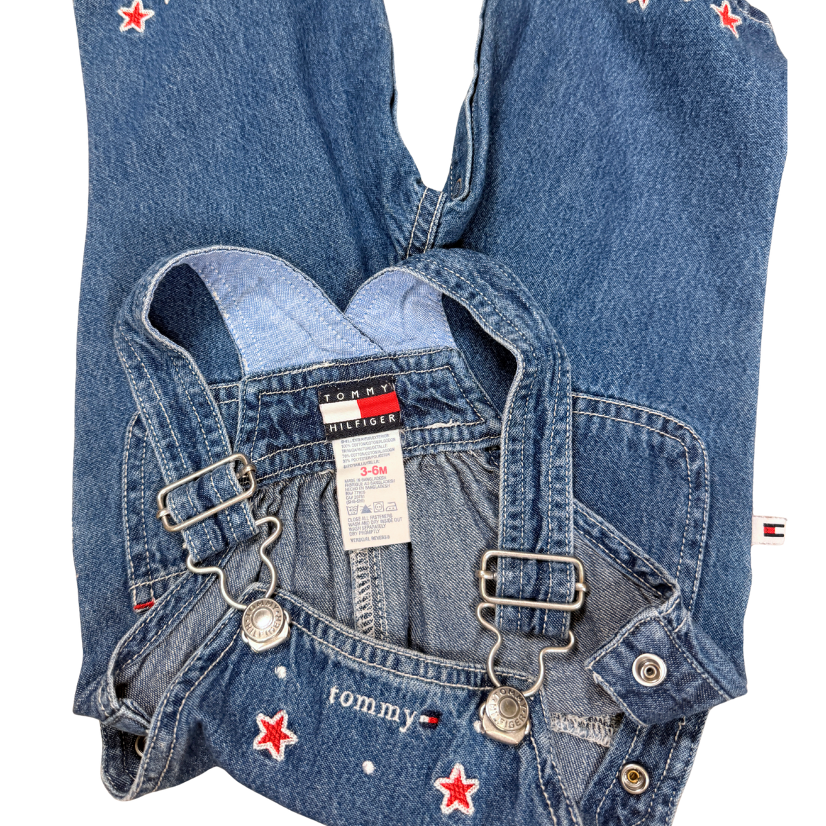 Vintage Tommy Hilfiger Star Embroidered Denim Overalls | 3–6M