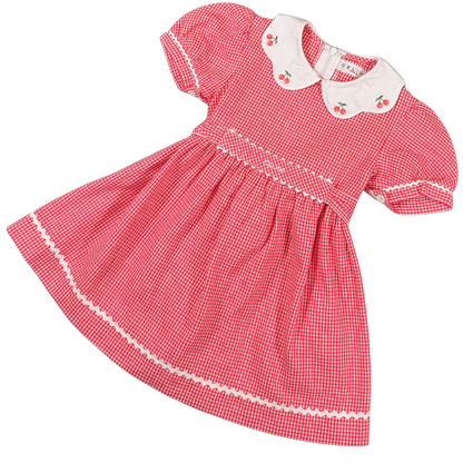 Vintage Celine Cherry Gingham Dress – 3Y