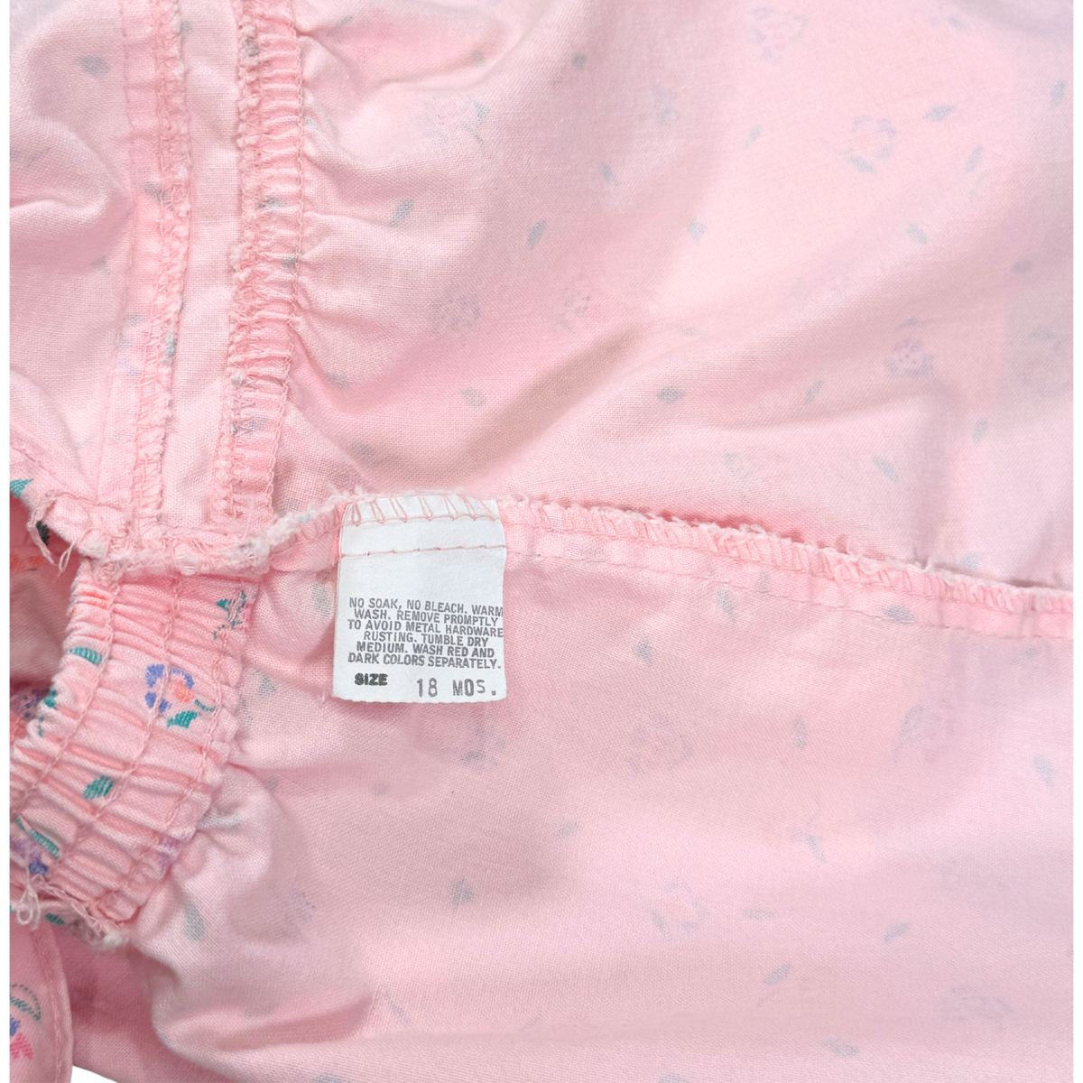 Vintage OshKosh Pink Floral Pinafore Dress | 18M