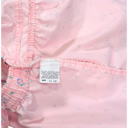 Vintage OshKosh Pink Floral Pinafore Dress | 18M