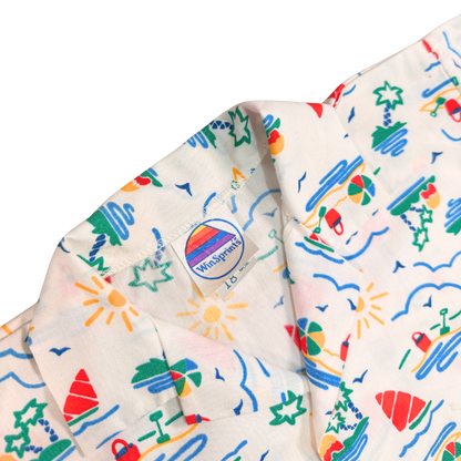Vintage WinSprinT Beach Print Button-Up Shirt – 18M