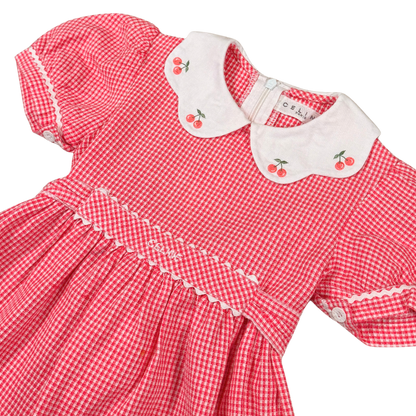 Vintage Celine Cherry Gingham Dress – 3Y