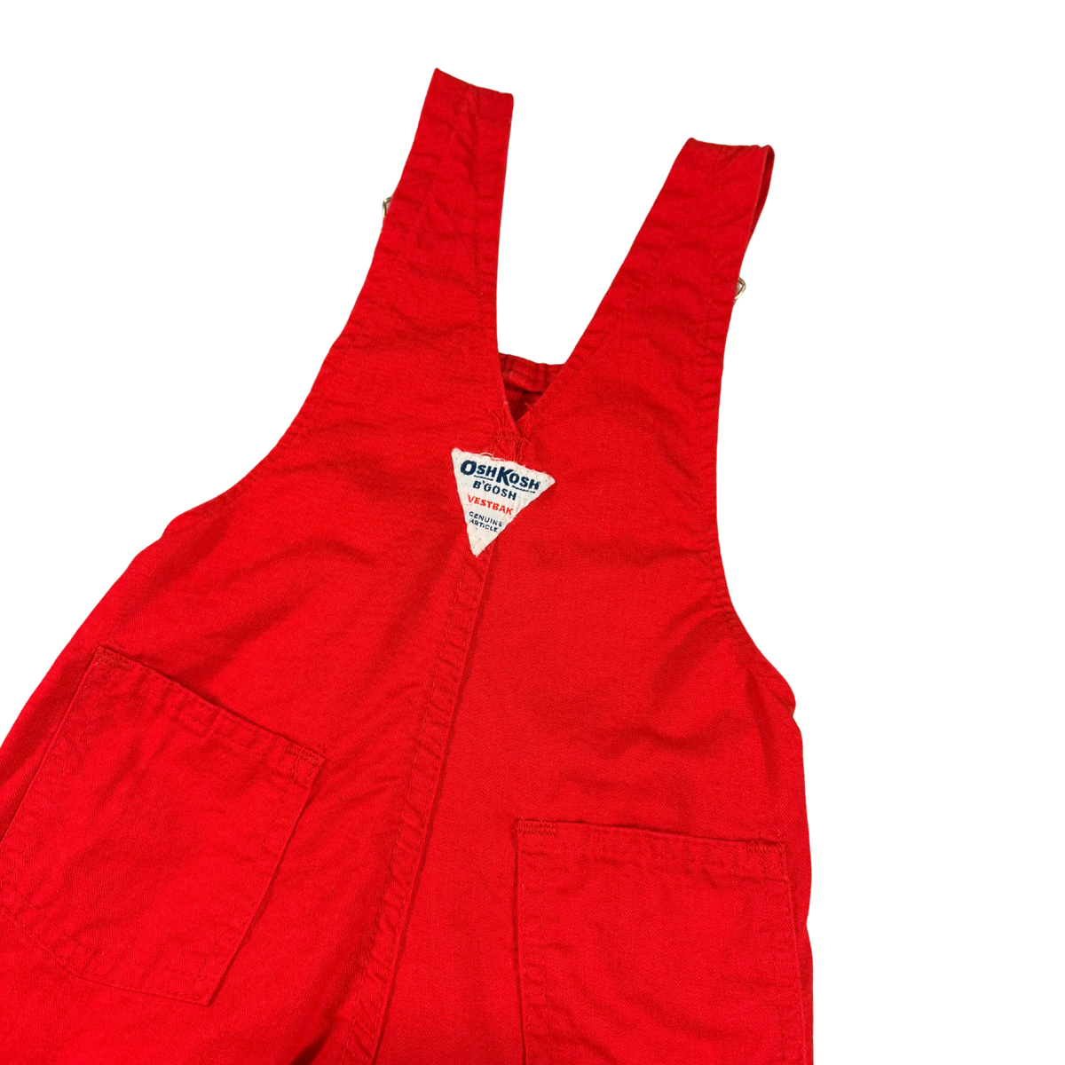 Vintage OshKosh Red Short Overalls – 2T