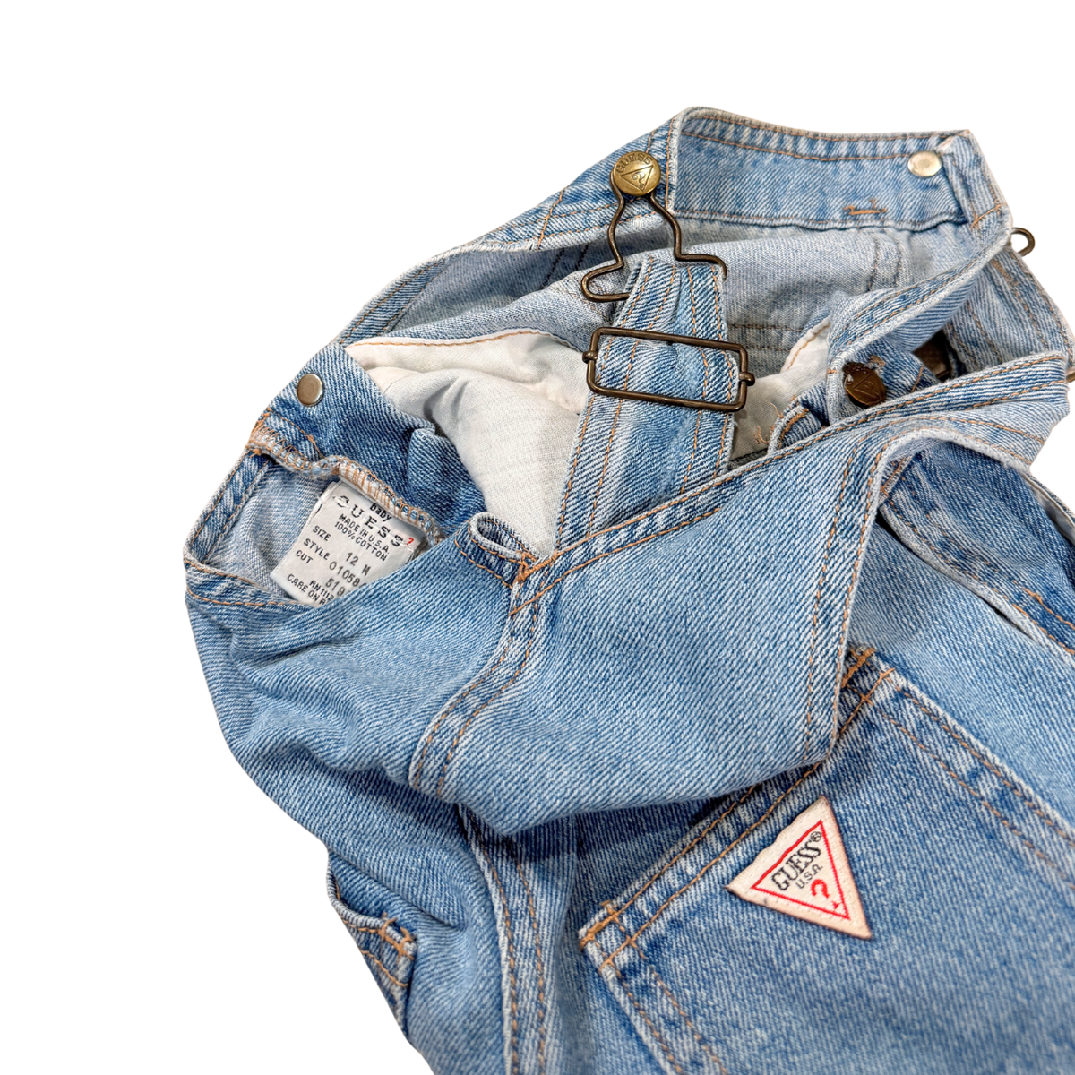 Vintage Baby Guess Denim Shortalls – 12M
