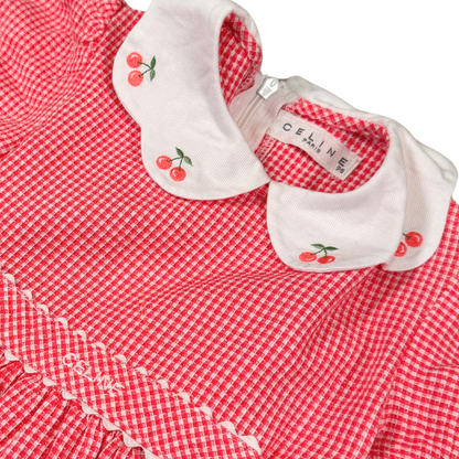 Vintage Celine Cherry Gingham Dress – 3Y