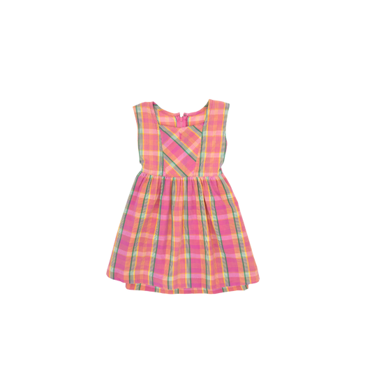 YSL Vintage Pink Plaid Dress – Size 4–5Y