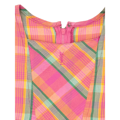 YSL Vintage Pink Plaid Dress – Size 4–5Y