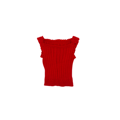 Hand-Knit Ribbed Top – 18–24 Months