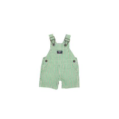 OshKosh Green Stripe Baby Overalls – 0–3 Months