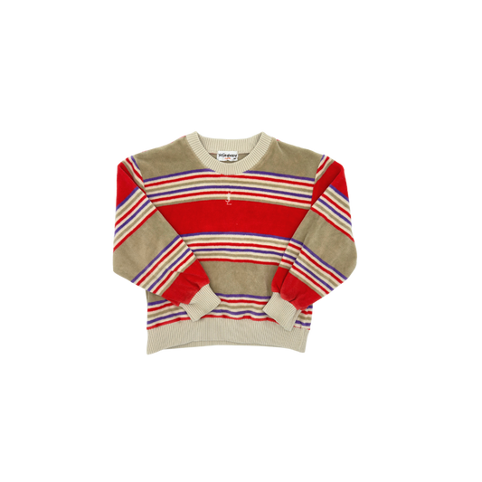 Yves Saint Laurent Enfants Velour Stripe Sweater – Size 3–4 Years